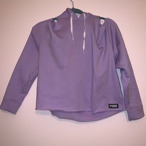 PINK VS purple cropped pullover hoodie